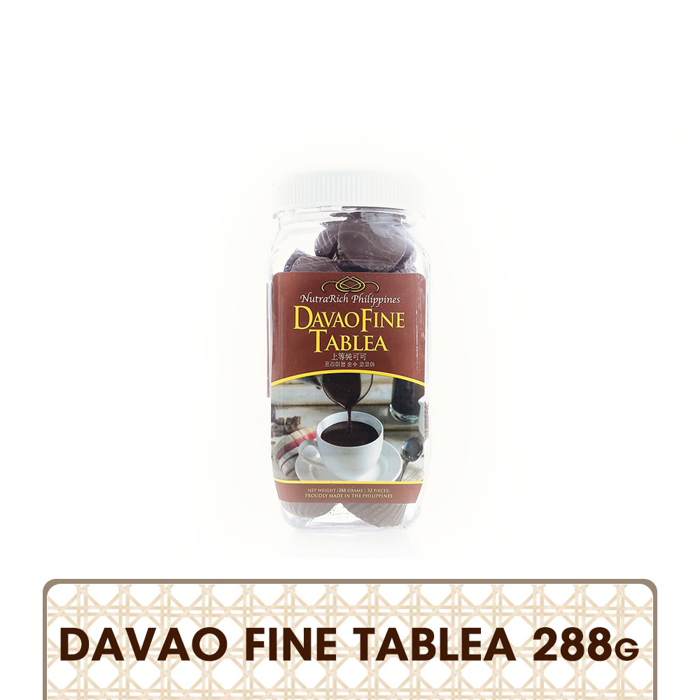 NutraRich Davao Fine Tablea 288g (Clear Reusable Plastic Container)